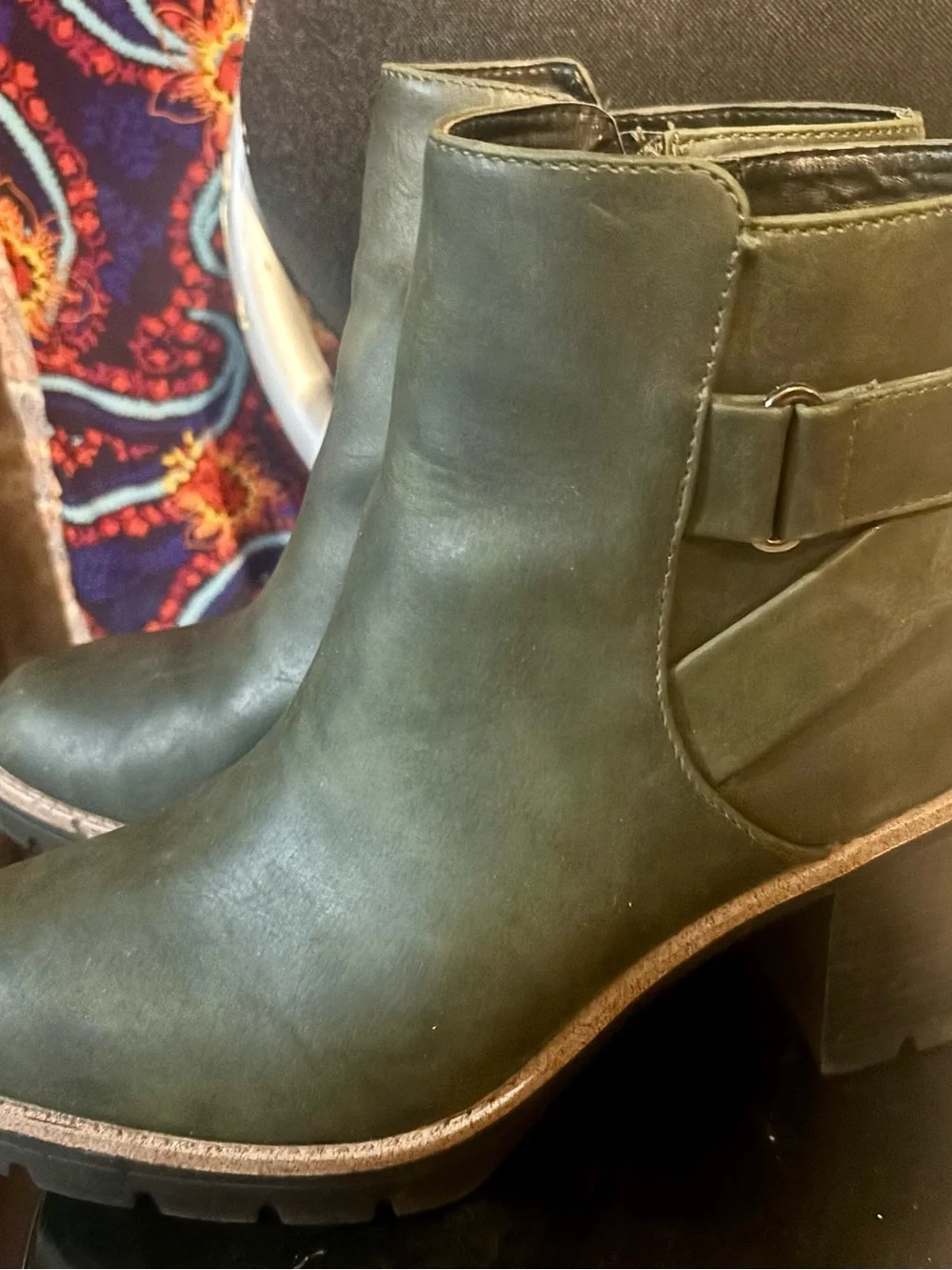 Naturalizers Women’s Forest Green Ankle Boots - Classic Block Heel